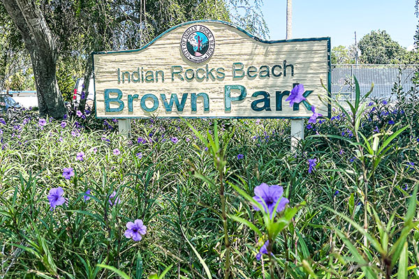 Brown Park sign at entrance